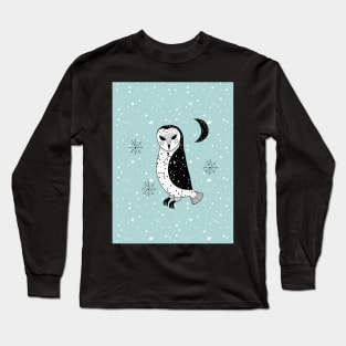 Cosmic Owl Print Long Sleeve T-Shirt